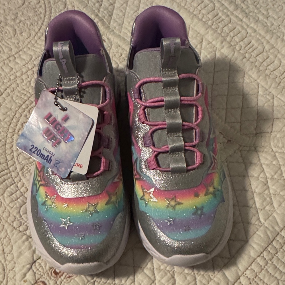 Skechers Glittery Sneakers with Rainbow and Stars